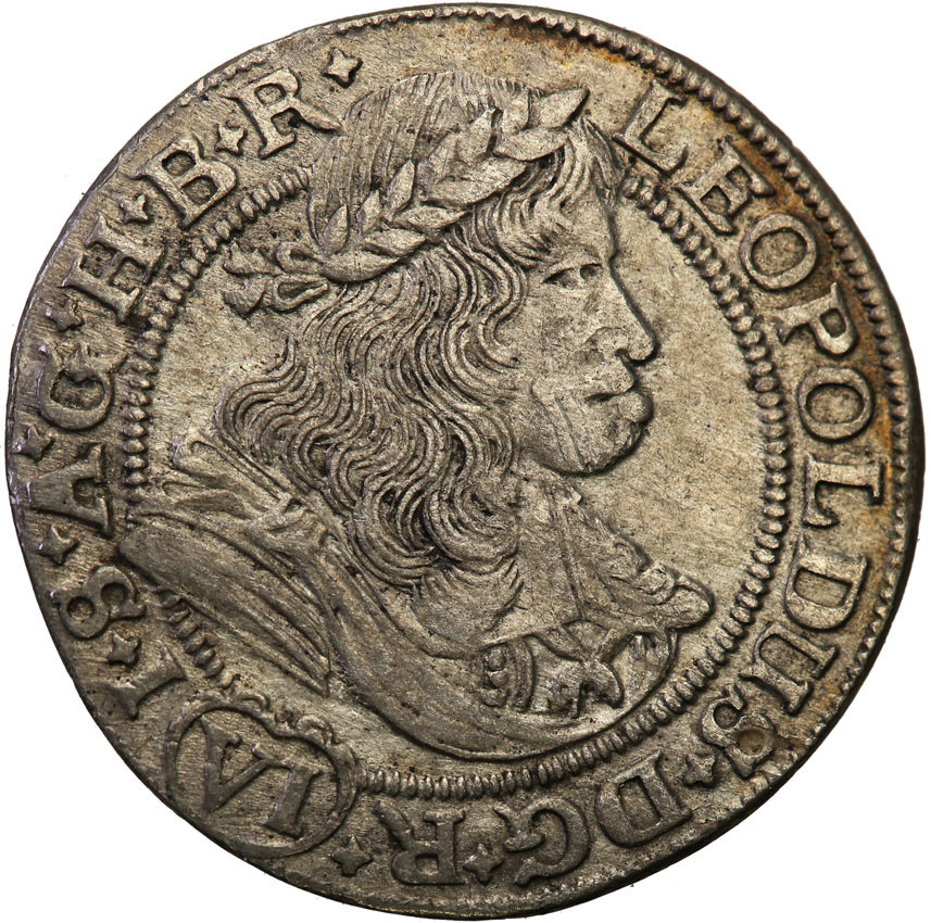 Śląsk. Leopold I 1658-1705, 6 krajcarów 1677 SHS, Wrocław